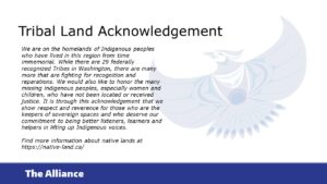 Tribal Land Acknowledgement slide